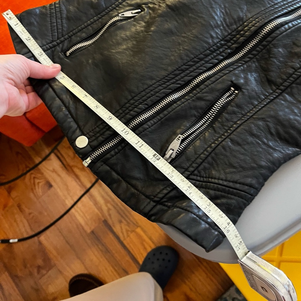 New Look Black Leather Motorcycle Jacket - Picture 11 of 11